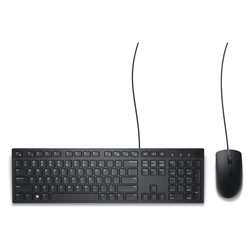 Kit Teclado y Mouse Dell KM300C - Alámbrico - USB - Español - Negro - 580-AKKW