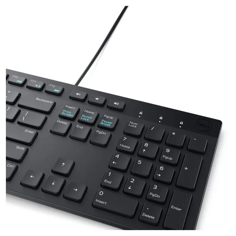 Kit Teclado y Mouse Dell KM300C - Alámbrico - USB - Español - Negro - 580-AKKW