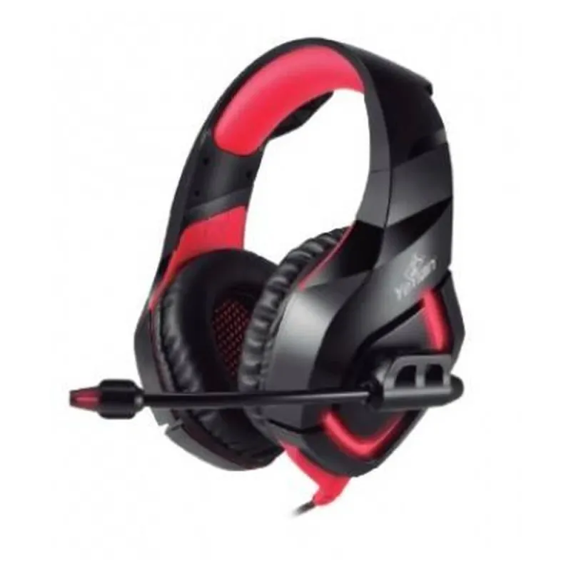 Diadema Gamer Yeyian Wicked Serie 3000 Alámbrico Micrófono Led Negro Con Rojo - YDW-33402
