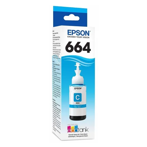 Botella De Tinta Epson 664 Cian 70Ml - T664220-AL Botella De Tinta Epson 664 Cian 70Ml - T664220-AL