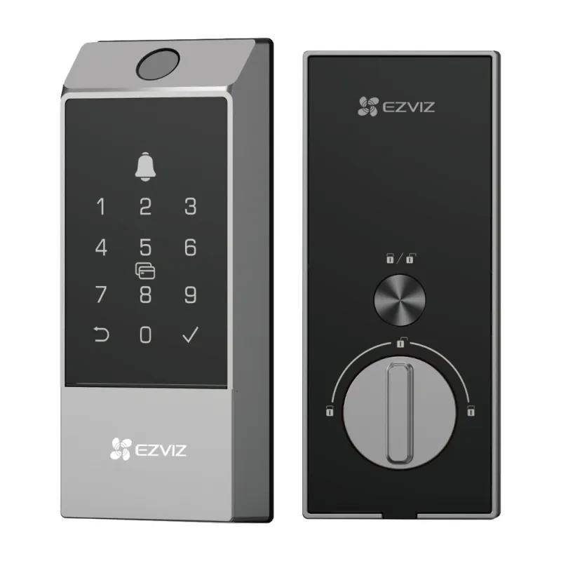 Cerradura Inteligente EZVIZ CS-DL04/PRO - Apertura Remota - Huella - Tag - Llave Mecánica - Contraseña - Modo de Privacidad - Alerta en Caso de Forzado - Control Remoto desde la App - CS-DL04/PRO