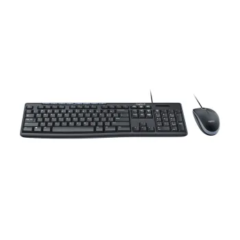 Kit De Teclado Y Mouse Alambrico Logitech Mk200 Color Negro  Usb  1000 Dpi  Multimedia - LOG-920-002716