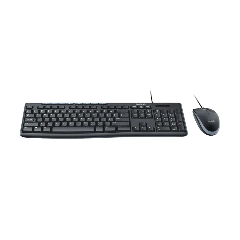 Kit De Teclado Y Mouse Alambrico Logitech Mk200 Color Negro  Usb  1000 Dpi  Multimedia - LOG-920-002716