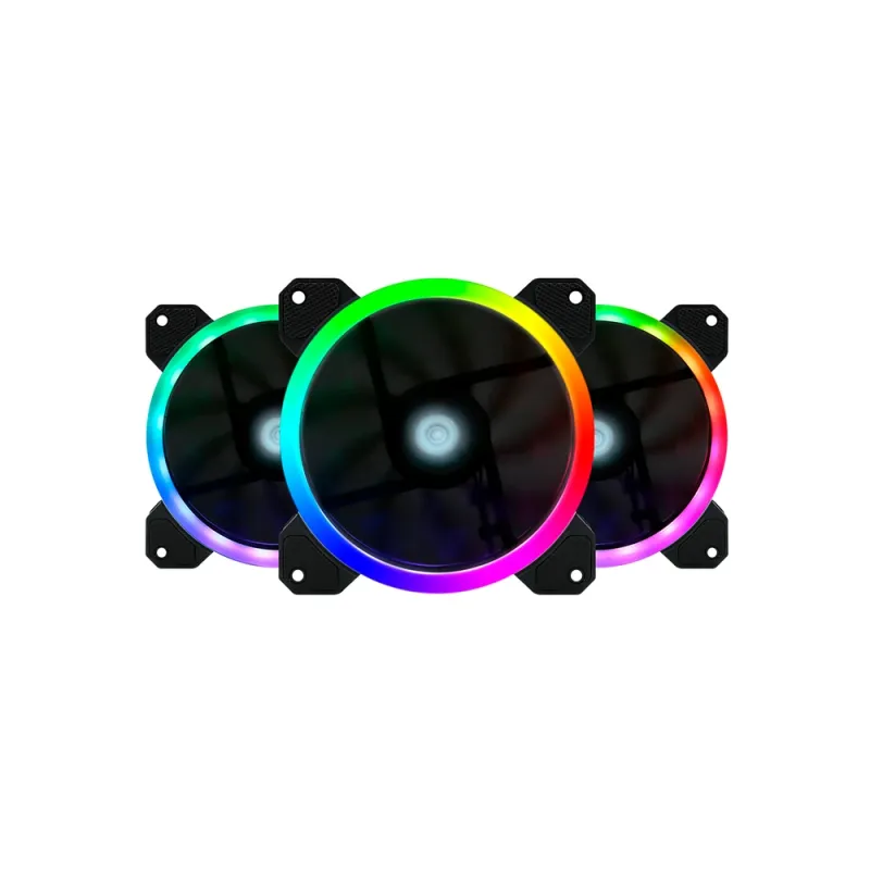 Kit de Ventiladores Game Factor Optical - 120mm - 12V - 1500 RPM - RGB - FKG400