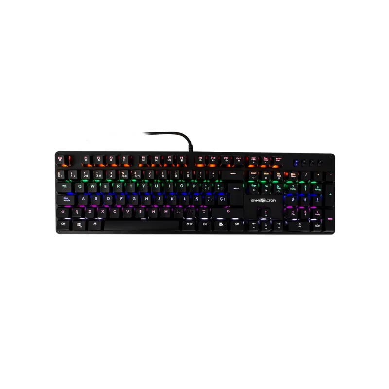 Teclado Gamer Game Factor Alámbrico Multimedia Rgb Blanco Switch Azul - KBG400-PK-BL