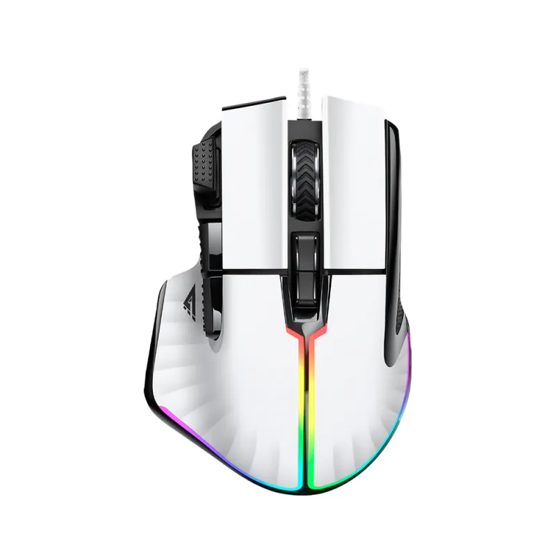 Mouse Gamer Game Factor MOG602 - Alámbrico - 8 Botones - RGB - Blanco - MOG602-WH