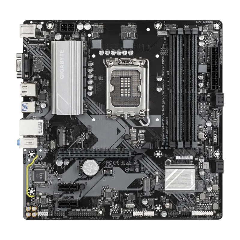 Tarjeta Madre Gigabyte B760M D3HP DDR4 - Socket 1700 - 4xDDR4 - 2133/4000/5333MHz - HDMI - DisplayPort - VGA - USB 2.0/3.2 - Micro ATX - B760M D3HP DDR4