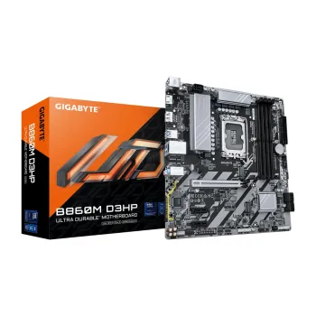 Tarjeta Madre Gigabyte B860M D3HP - Socket LGA1851 - 4x DDR5 - 5600/6400/9066(O.C)MHz - HDMI - DisplayPort - USB - Micro ATX - B860M D3HP