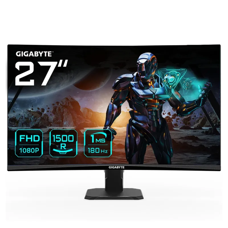 Monitor Gamer Gigabyte GS27FC - 27" - Full HD - 180Hz - HDMI - DisplayPort - Curvo - GS27FC