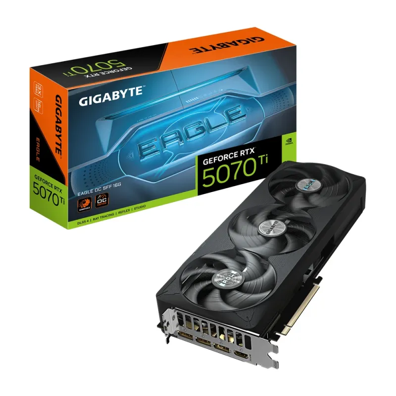Tarjeta de Video Gigabyte GeForce RTX 5070 Ti EAGLE OC SFF - 16GB - 256-bit - PCI-E 5.0 - GDDR7 - HDMI - DisplayPort ¡Cómpralo y llévate Borderlands 4 Standard Edition! Un código por cliente - GV-N507TEAGLE OC-16GD
