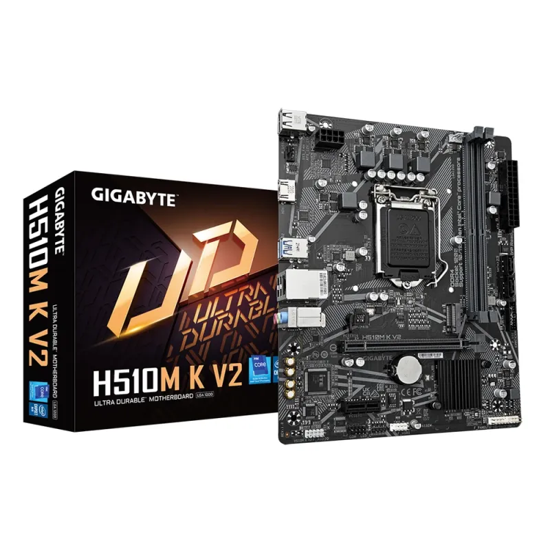 Tarjeta Madre Gigabyte H510M K V2 - Socket 1200 - 2xDDR4 - 2133/2933/3200MHz - HDMI - USB 2.0/3.2 -  Micro ATX - H510M K V2