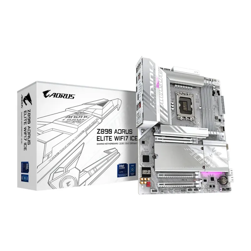 Tarjeta Madre Gigabyte Z890 A ELITE WF7 ICE - Socket LGA1851 - 4x DDR5 - 5600/7600(OC)/9066(OC) MT/s - HDMI - DisplayPort - ATX - Z890 A ELITE WF7 ICE