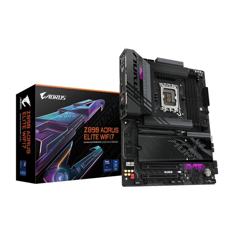 Tarjeta Madre Gigabyte Z890 AORUS ELITE WIFI7 - Socket 1851 - 4xDDR5 - 5600/7600(OC)/9200(OC)MHz - DisplayPort - ATX - Z890 A ELITE WIFI7