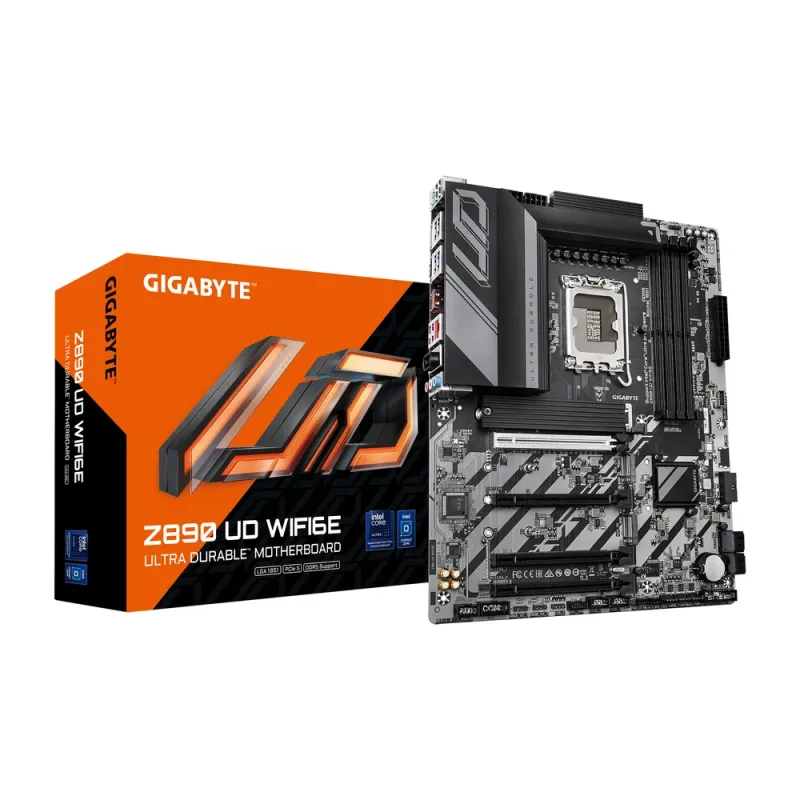 Tarjeta Madre Gigabyte Z890 UD WIFI6E - LGA1851 - 4x DDR5 - 5600/6400/9200(O.C)MHz - DisplayPort - USB - ATX - Z890 UD WIFI6E