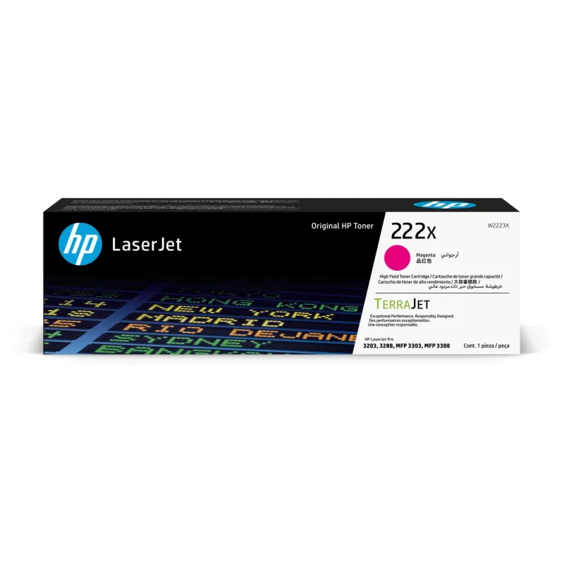 Cartucho de Toner HP 222X - Magenta - LaserJet - Original (W2223X) - W2223X