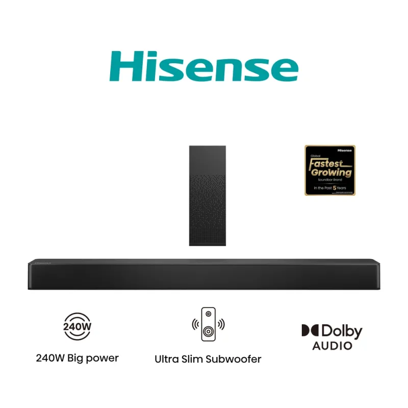 Barra de Sonido Hisense HS2100 - 240W - Bluetooth - HDMI - HS2100
