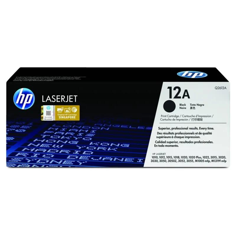 Cartucho De Tóner Hp 12A Negro Laserjet Original (Q2612A) - Q2612A