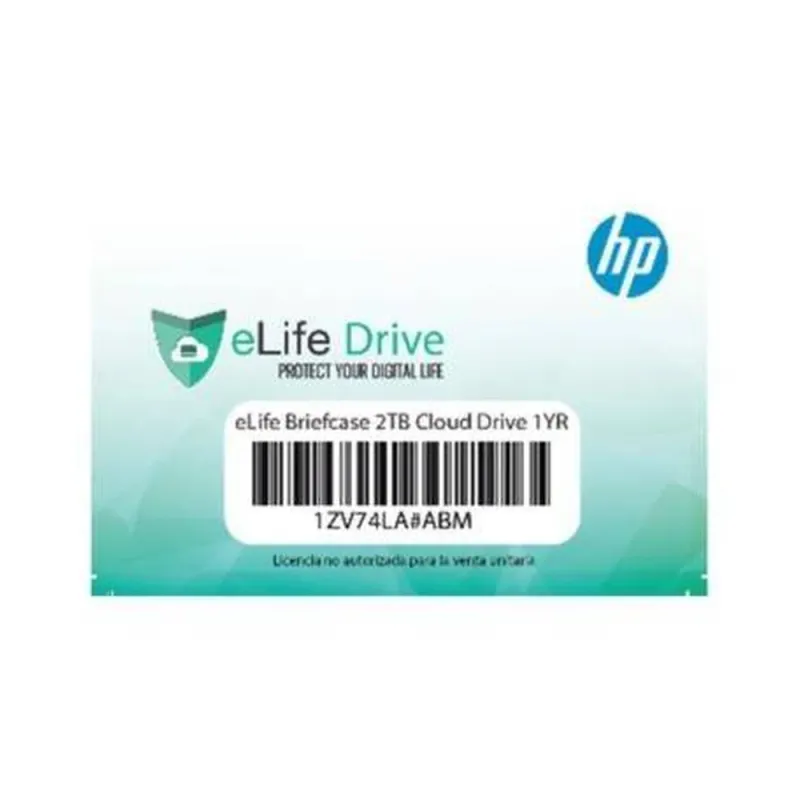Certificado De Almacenamiento En La Nube Hp Elife Briefcasee 2Tb Año - 1ZV74LA#ABM