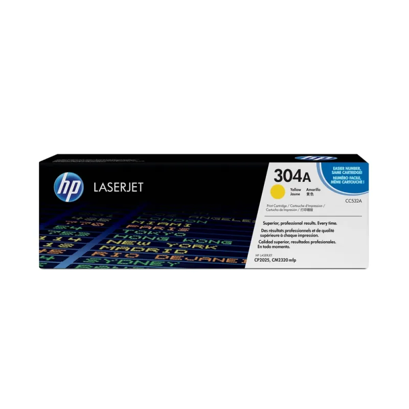 Cartucho De Tóner Hp 304A Amarillo Laserjet Original (Cc532A) - CC532A