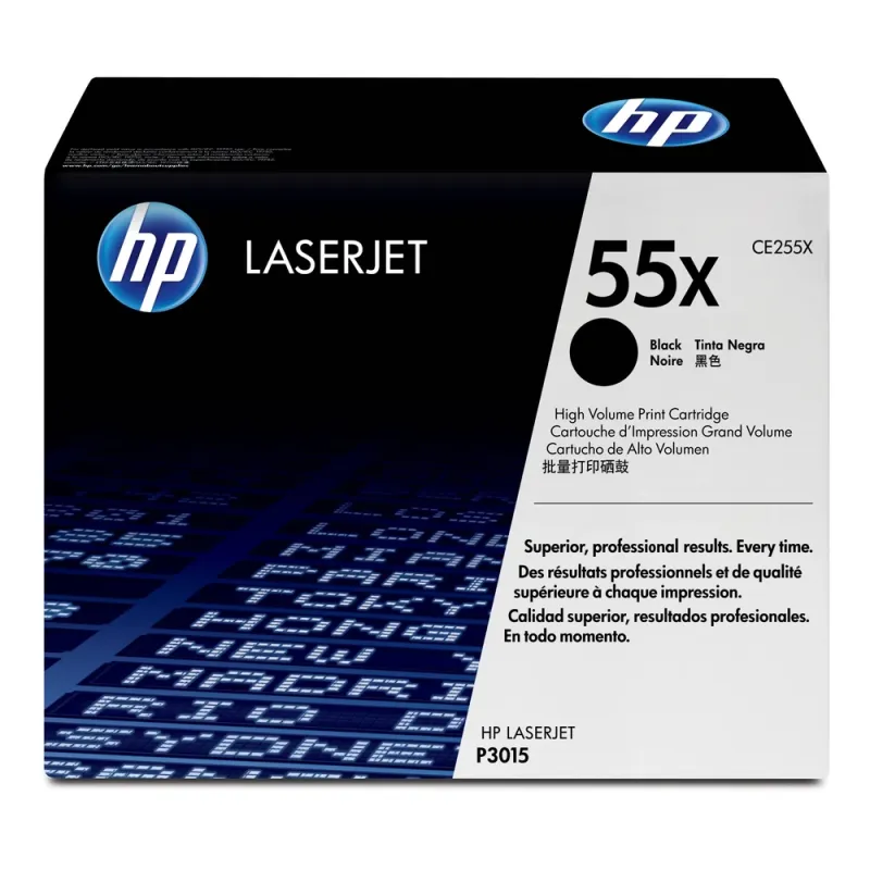 Cartucho De Tóner Hp 55X Negro Alto Rendimiento Laserjet Original (Ce255X) - CE255X