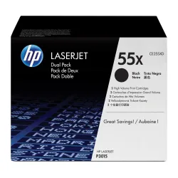Pack De 2 Cartuchos De Tóner Hp 55X Negro Alto Rendimiento Laserjet Original (Ce255Xd) - CE255XD Pack De 2 Cartuchos De Tóner Hp 55X Negro Alto Rendimiento Laserjet Original (Ce255Xd) - CE255XD