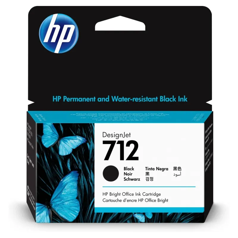 Cartucho de Tinta HP 712 - Negro - DesignJet - Original (3ED70A) - 3ED70A