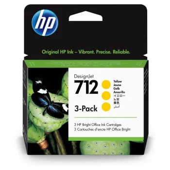 Cartucho de Tinta HP 712 - Amarillo - DesignJet - Original - (3ED79A) - 3ED79A