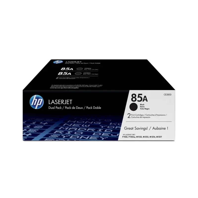 Pack De 2 Cartuchos De Tóner Hp 85A Negro Laserjet Original (Ce285Ad) - CE285AD