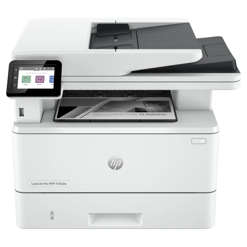 Hp Laserjet Pro 4103Dw Conexiones Inalámbricas Multifunction Blanco Y Negro Impresora, Copiadora, Escáner; Doble Cara - 2Z627A#BGJ