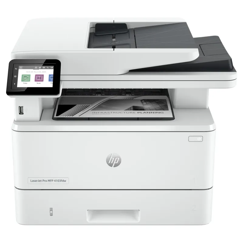 Hp Laserjet Pro 4103Fdw Conexiones Inalámbricas Multifunction Blanco Y Negro Impresora, Copiadora, Escáner; Doble Cara - 2Z629A#BGJ