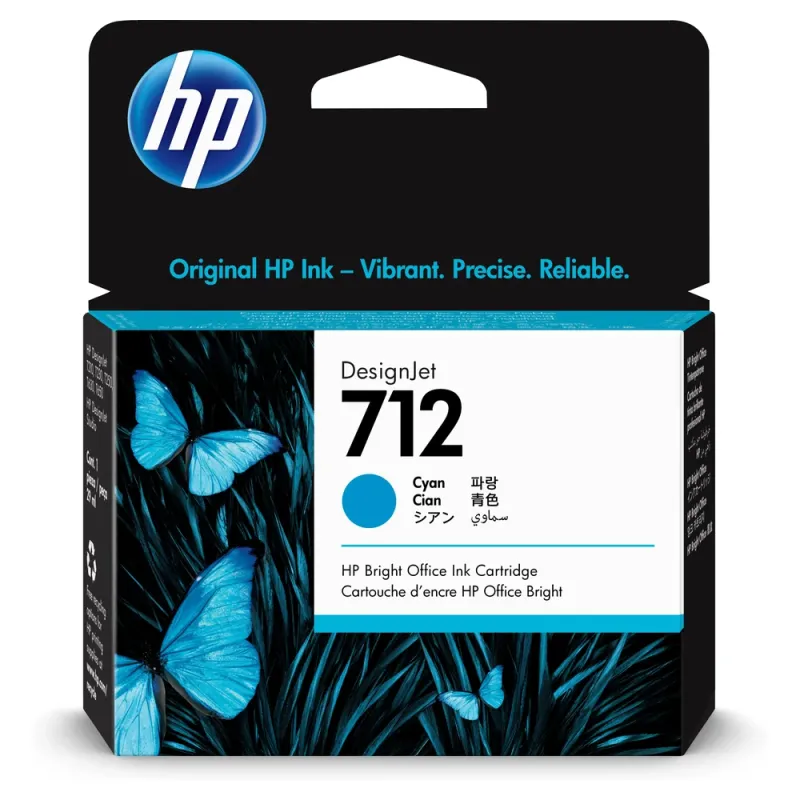 Cartucho de Tinta HP 712 - Cian - DesignJet - Original (3ED67A) - 3ED67A