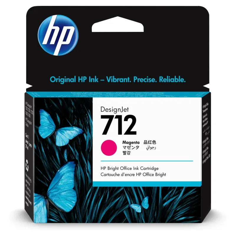 Cartucho de Tinta HP 712 - Magenta - DesignJet - Original (3ED68A) - 3ED68A