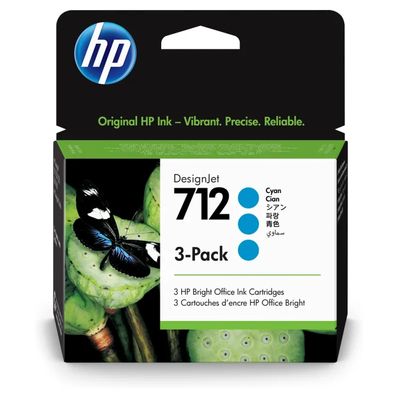 Cartucho de Tinta HP 712 - Cian - DesignJet - Original - (3ED77A) - 3ED77A