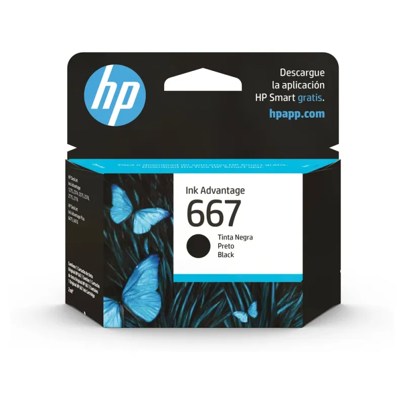 Cartucho de Tinta HP 667 - Negro - Original - (3YM79AL) - 3YM79AL
