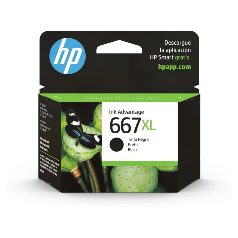 Cartucho De Tinta Hp 667Xl Negro Original (3Ym81Al) - 3YM81AL