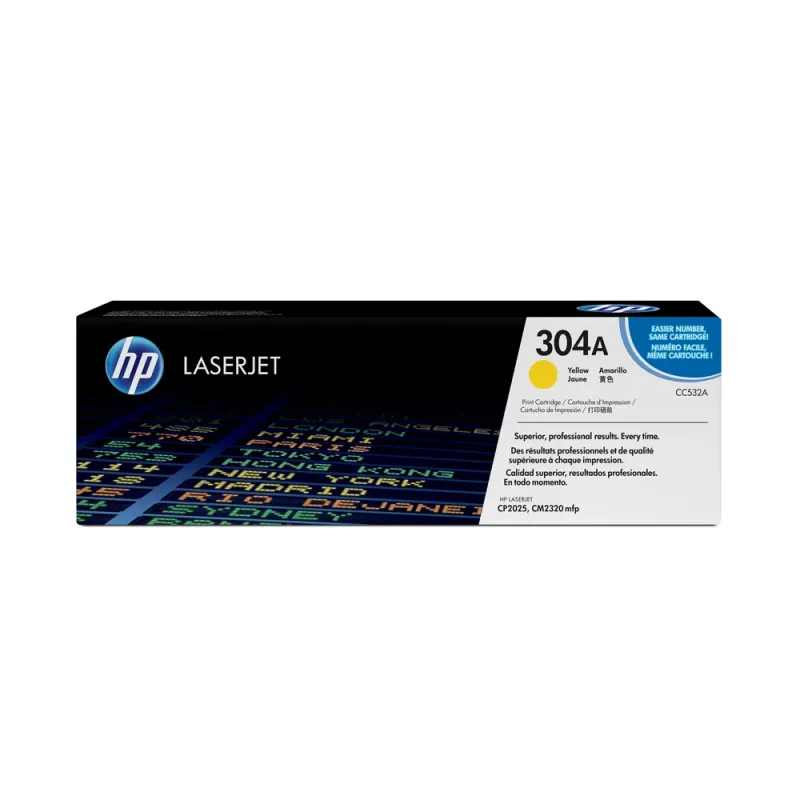 Cartucho De Tóner Hp 304A Amarillo Laserjet Original (Cc532A) - CC532A