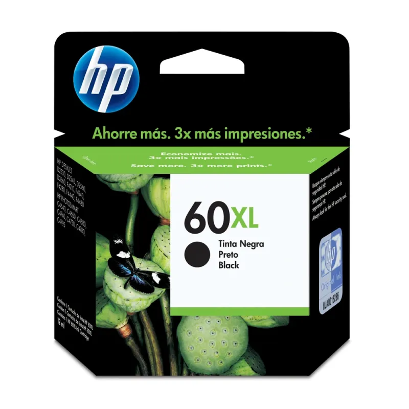 Cartucho de Tinta HP 60XL - Negro - Original - (CC641WL) - CC641WL