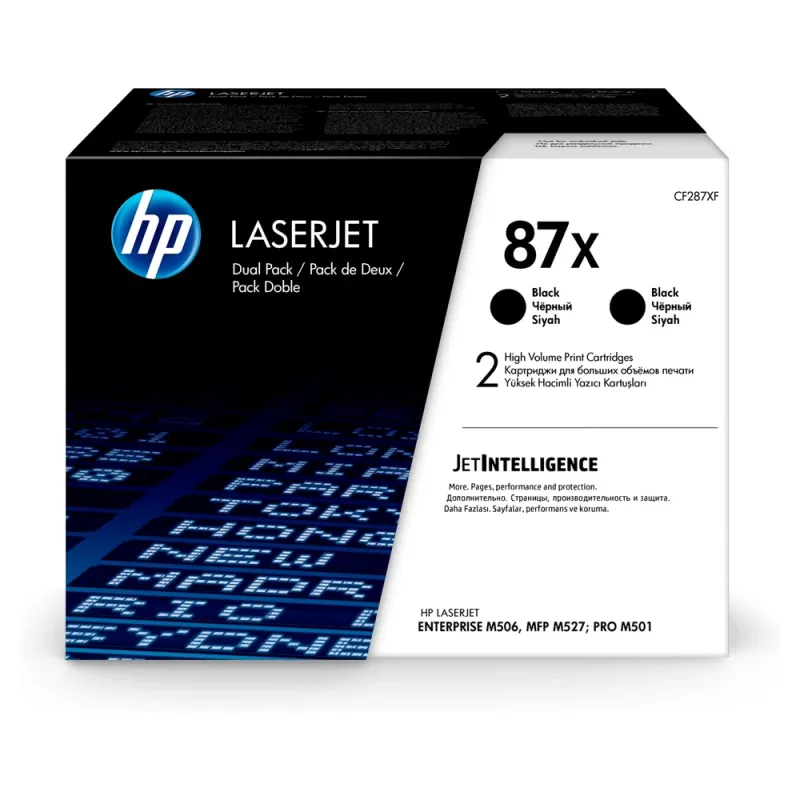 Pack De 2 Cartuchos De Tóner Hp 87X Negro Alto Rendimiento Laserjet Original (Cf287Xd) - CF287XD