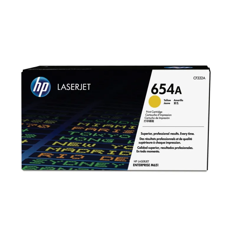 Cartucho de Tóner HP 654A - Amarillo - LaserJet - Original (CF332A) - CF332A