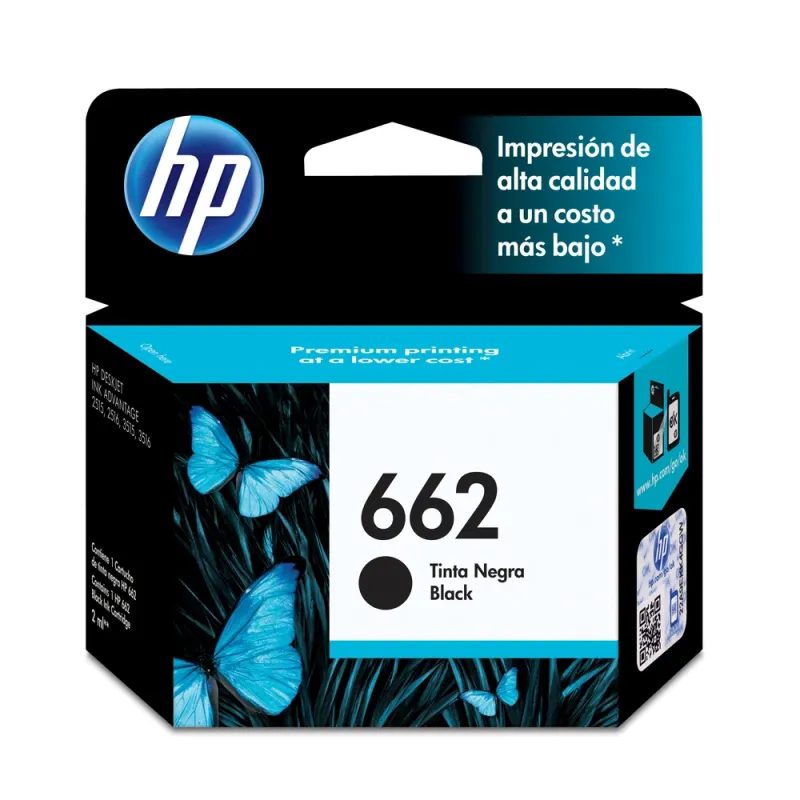 Cartucho de Tinta HP 662 - Negra - Original - (CZ103AL) - CZ103AL