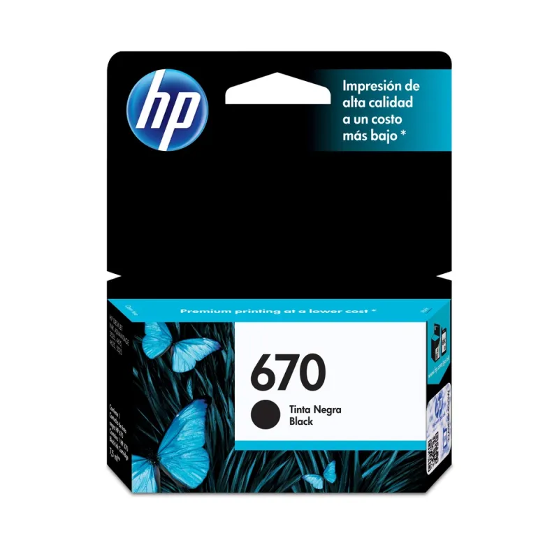 Cartucho de Tinta HP 670 - Negra - Original - (CZ113AL) - CZ113AL