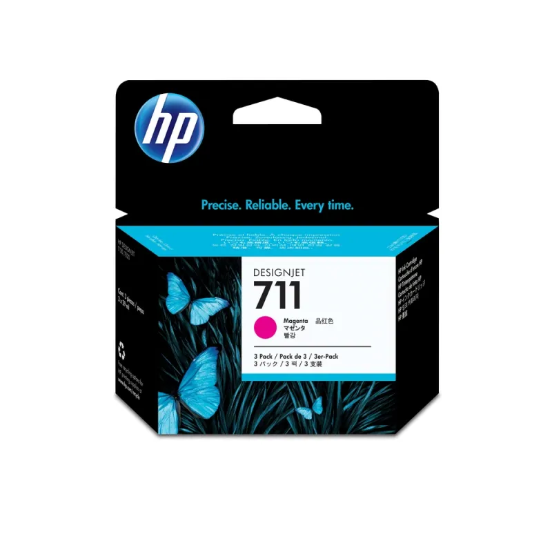 Pack De 3 Cartuchos De Tinta Hp 711 Magenta Original (Cz135A) - CZ135A