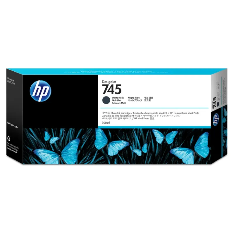 Cartucho De Tinta Hp 745 Negro Mate Original (F9K05A) - F9K05A