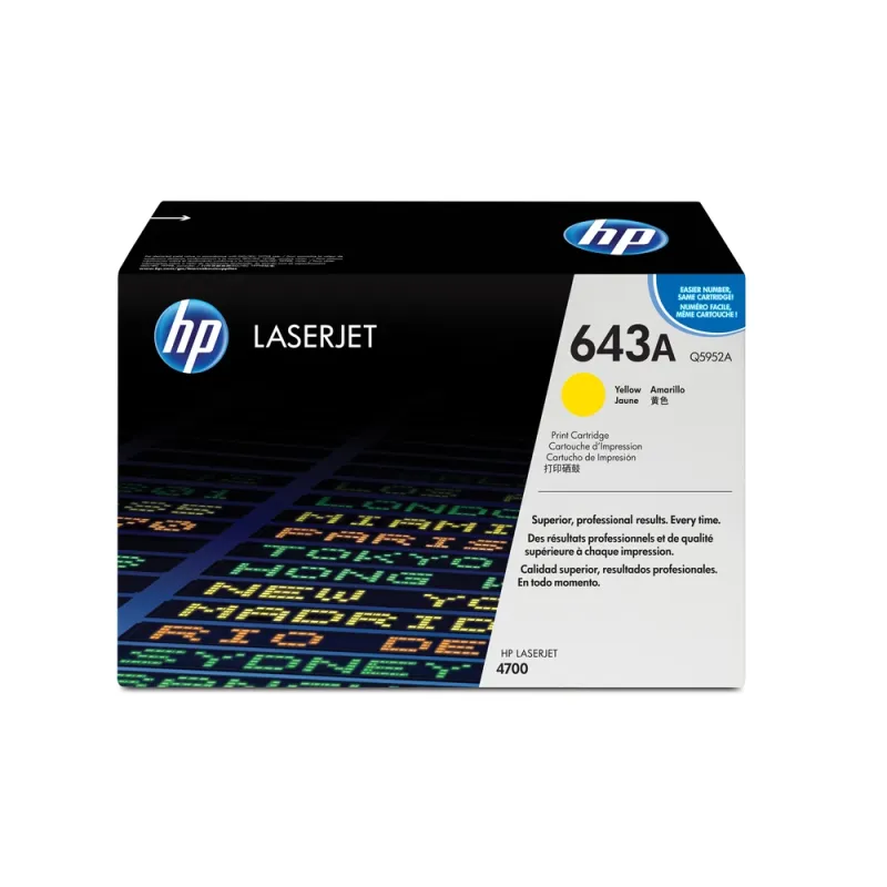 Cartucho de Tóner HP 643A - Amarillo - LaserJet - Original (Q5952A) - Q5952A