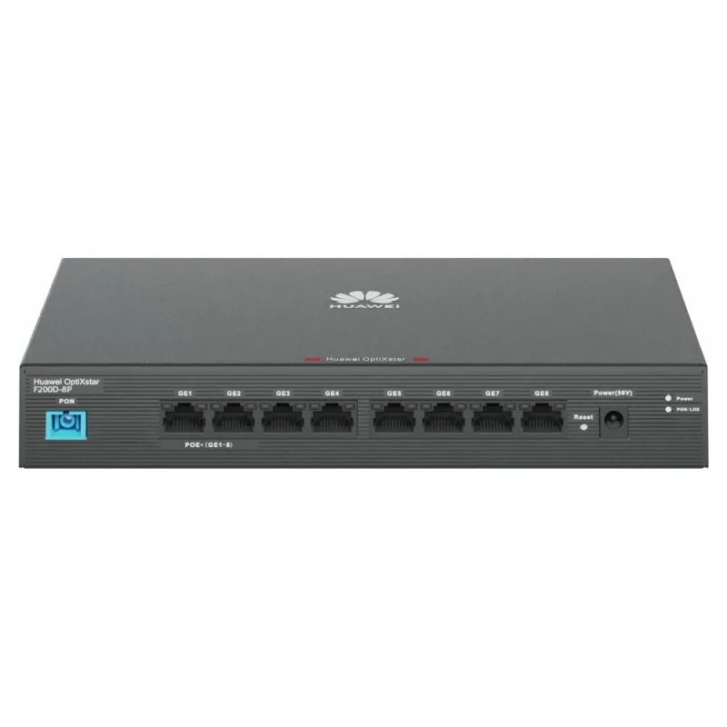 Switch Huawei OptiXstar F200D-8P - Gigabit Ethernet - 8 Puertos PoE - 1 Puerto GPON - Administración en la Nube - F200D-8P
