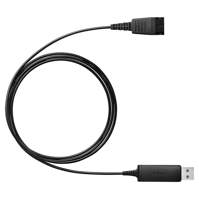 Adaptador para Auriculares Jabra Link 230 - Desconexión Rápida a USB (m) - Compatible con Jabra QD - Negro - 230-09