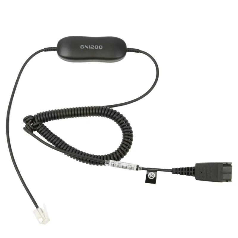 Cable para Auriculares Jabra Smart Cord - Desconexión Rápida - RJ-9 - 2 Mts - para Jabra Gn 2100 / Gn 2200 / Gn 2250 - 88011-99