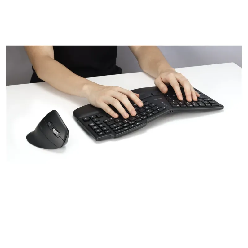 Kit Teclado y Mouse Kensington Pro Fit Ergo KM675 - Inalámbrico - Negro - K75492ES