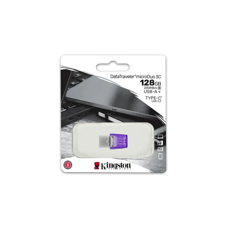 Memoria USB Kingston DataTraveler microDuo 3C - 128GB - USB 3.2 - USB-A/C - DTDUO3CG3/128GB