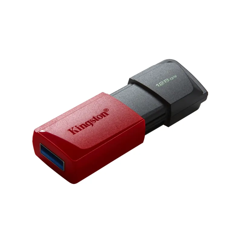 Memoria USB Kingston DataTraveler Exodia M - 128GB - USB 3.2 - Negra con Rojo - DTXM/128GB